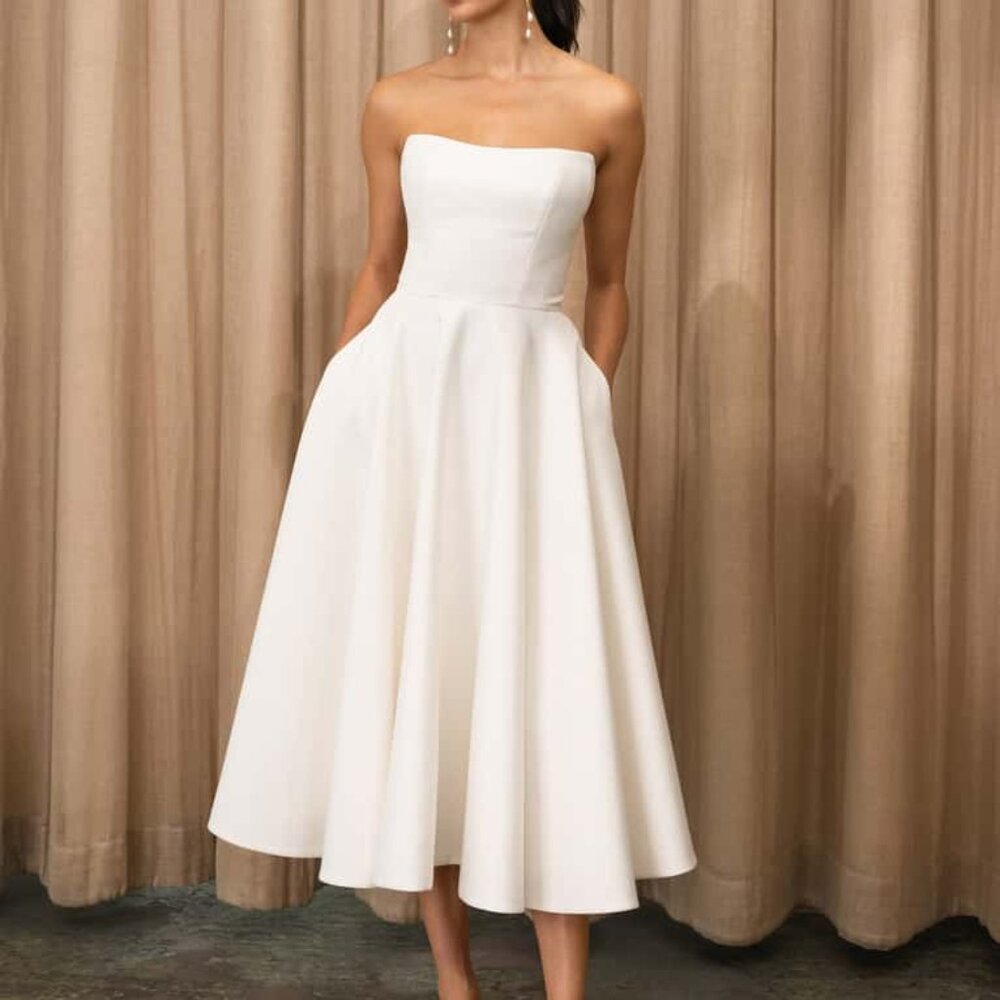 Jenny Yoo Carrie Dress, Size 10, Ivory (Orig. $425) - Picture 3 of 12